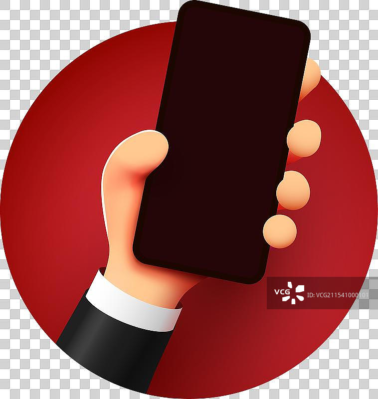 3D卡通手握现代智能手机图片素材