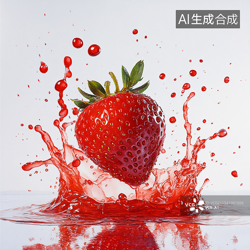 【AI数字艺术】鲜红欲滴的草莓图片素材