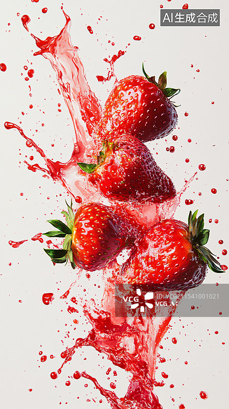 【AI数字艺术】鲜红欲滴的草莓图片素材