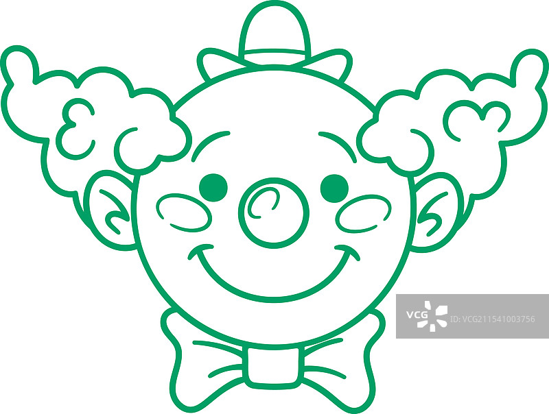 可爱的微笑小丑头像涂鸦图片素材