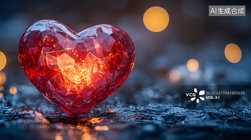 【AI数字艺术】一颗炙热的红心图片素材