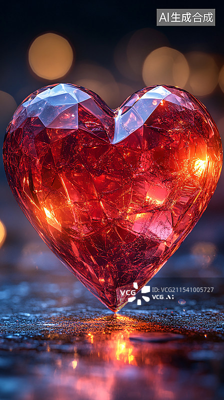 【AI数字艺术】一颗炙热的红心图片素材