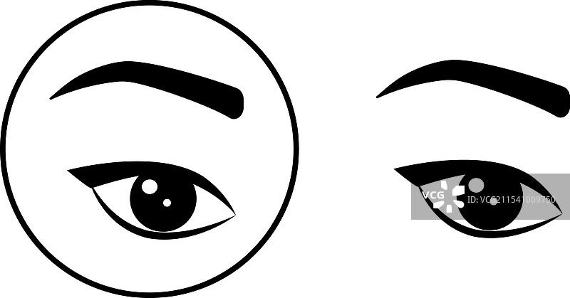 迷人的女性眼睛和眉毛图标图片素材