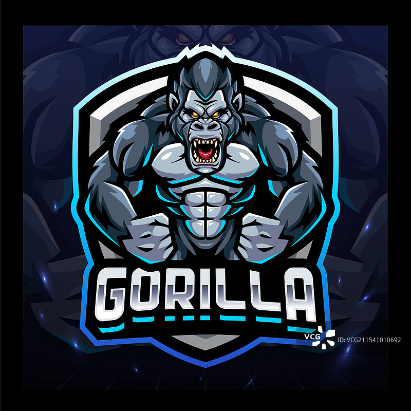 大猩猩吉祥物电子竞技logo设计图片素材