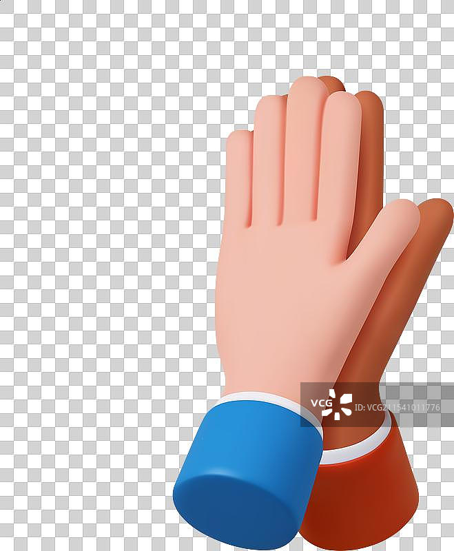 3D角色双手合十祈祷姿势图片素材