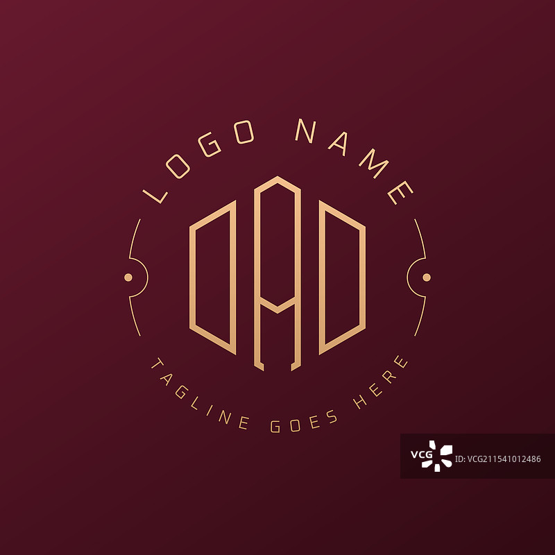 奢华爸爸标志设计，优雅的字母DAD图片素材