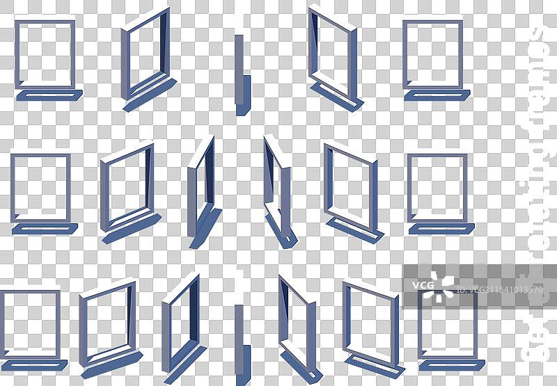 等距矩形框架旋转图片素材