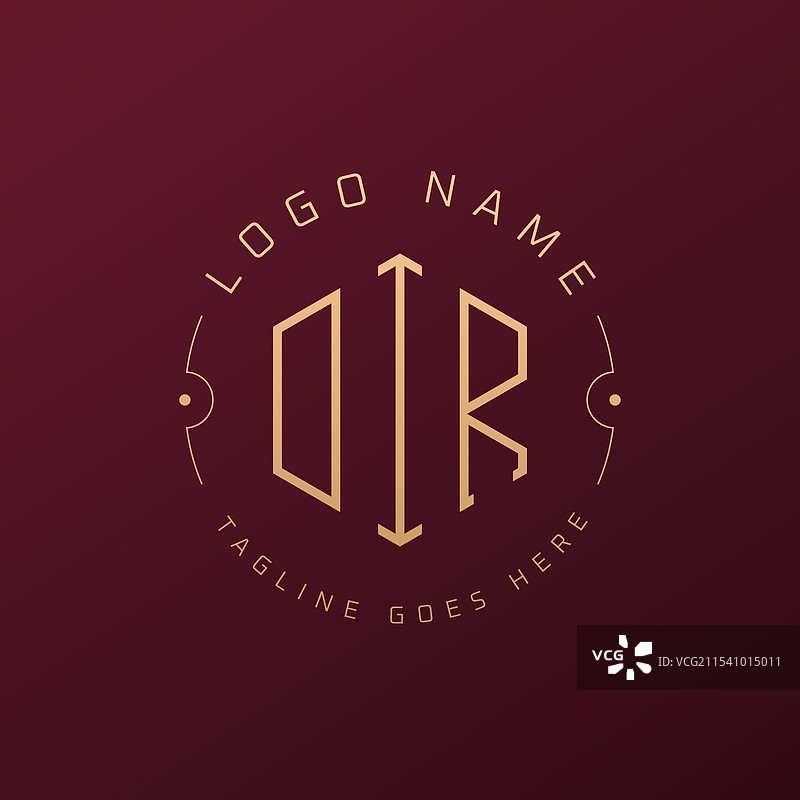 奢华的DIR字母标志设计，优雅的字母DIR图片素材