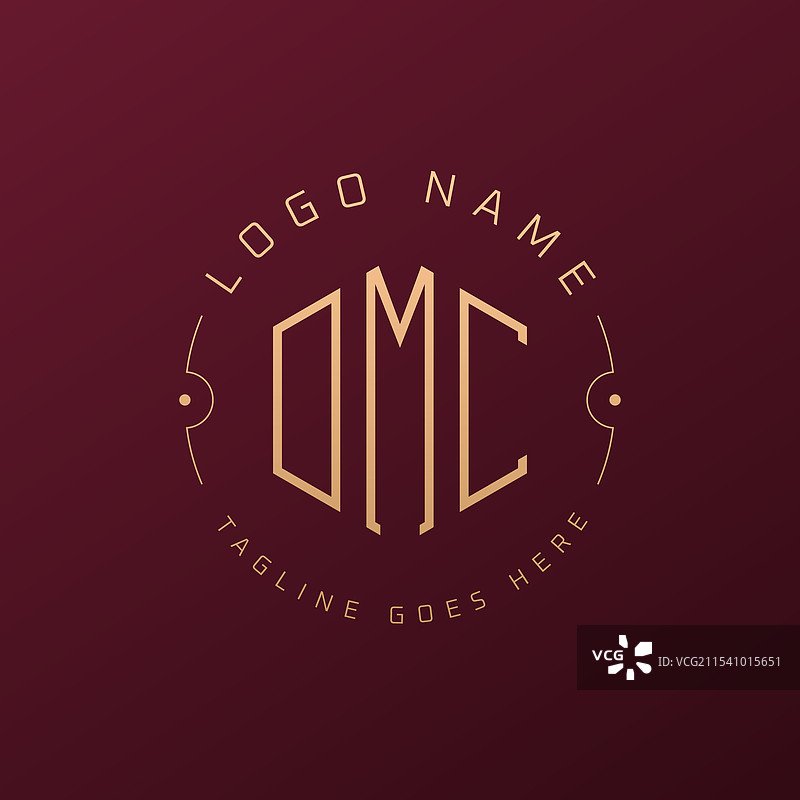 奢华的DMC标志设计，优雅的字母DMC图片素材