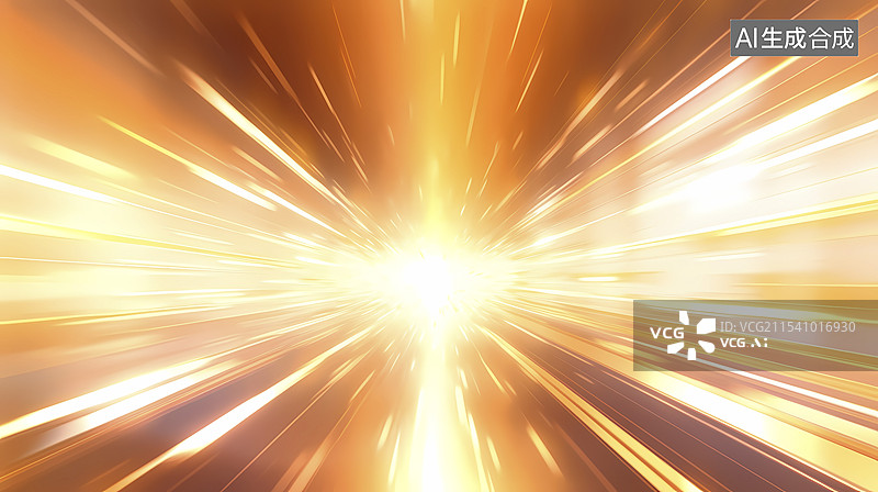 【AI数字艺术】数码科技抽象金色光线插画海报背景图片素材