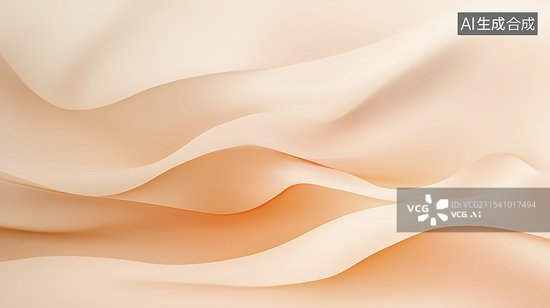 【AI数字艺术】数码科技橘色渐变曲线波浪插画海报背景图片素材
