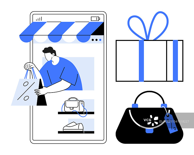 在线购物概念与网络商店图片素材