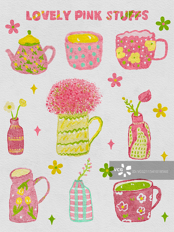 粉色治愈小物图片素材