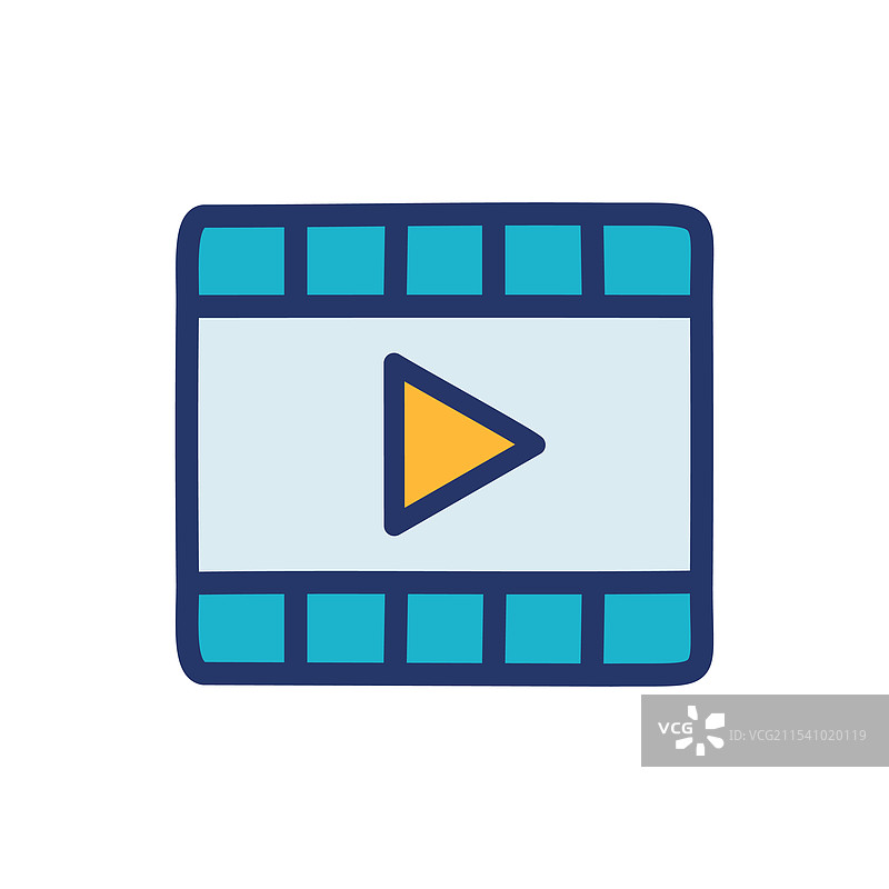 视频播放器扁平图标图片素材