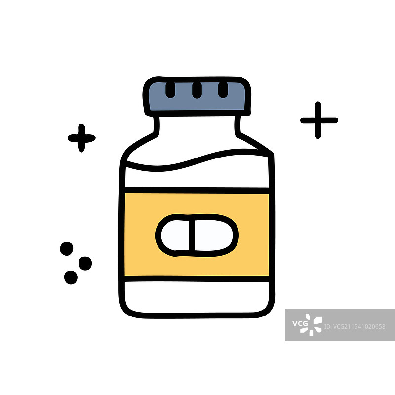可编辑的填充设计药瓶图标图片素材