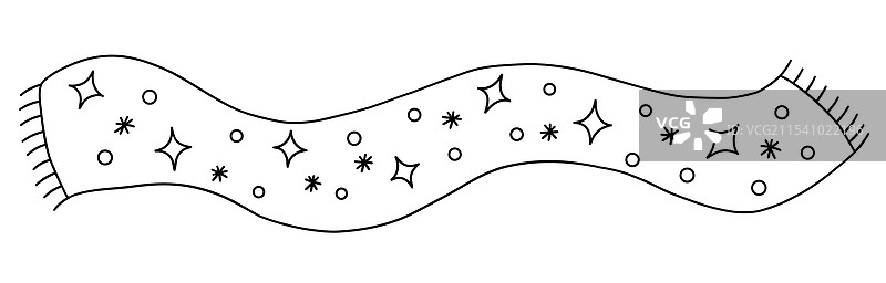 温暖的冬季围巾，上面有星星和雪花图案图片素材