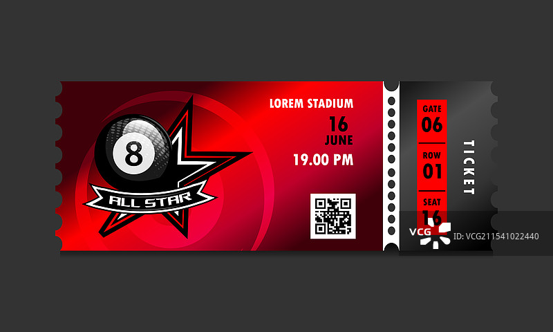 现代台球锦标赛门票图片素材