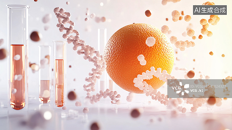 【AI数字艺术】实验室玻璃器皿器具与DNA结构图片素材