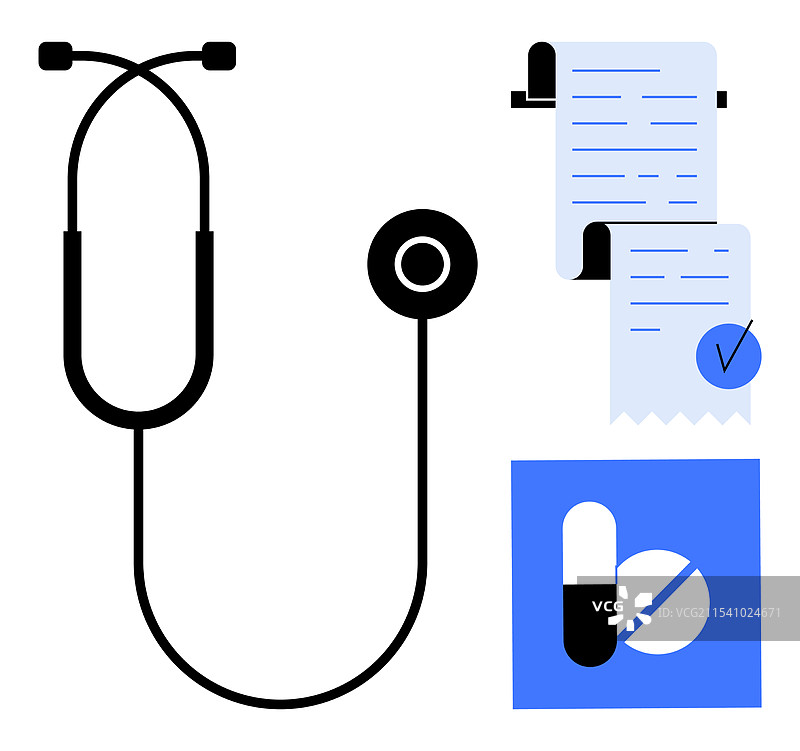 医疗保健和带处方的医疗设备图片素材