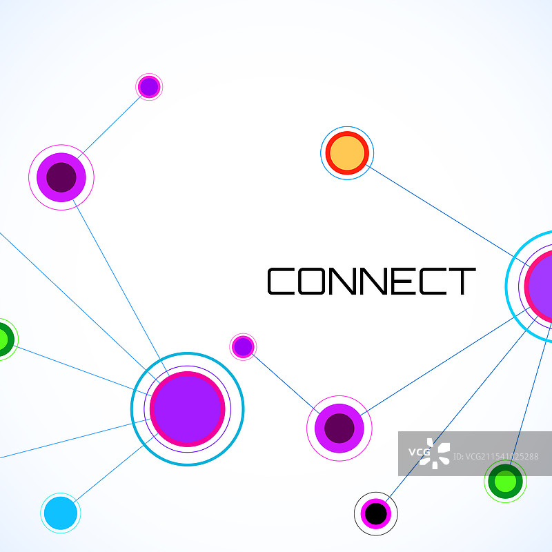 与彩色圆圈技术连接图片素材