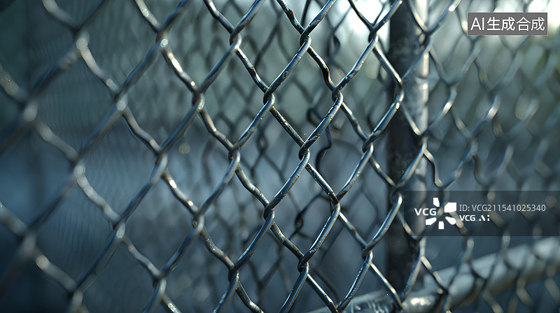 【AI数字艺术】铁丝网围栏特写图片素材