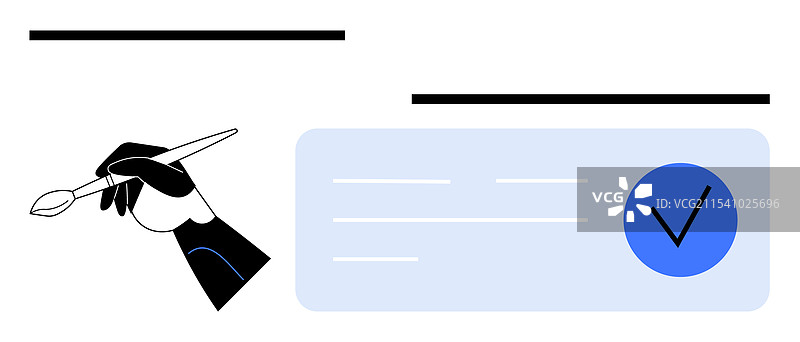 手握画笔在抽象画布上绘画图片素材