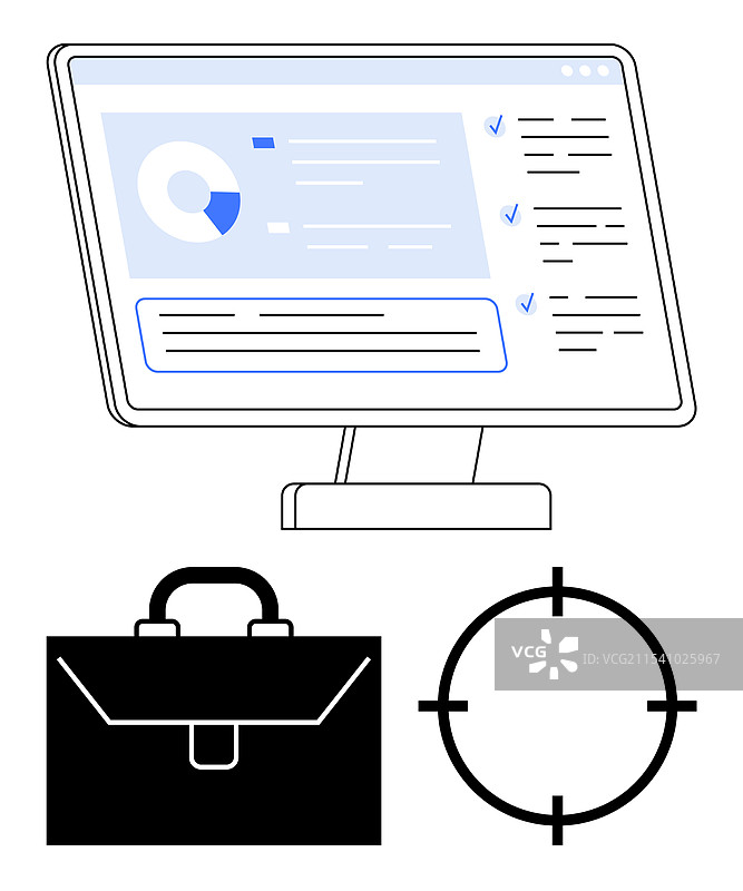 电脑屏幕上的商业分析图片素材