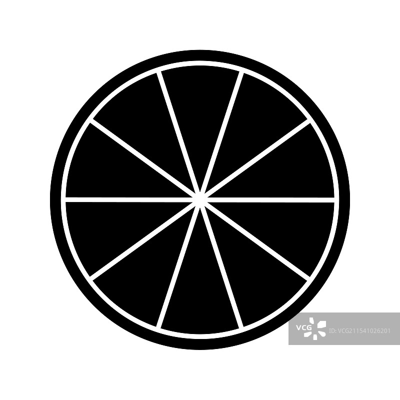 黑色圆圈分成10个部分，孤立在上面图片素材