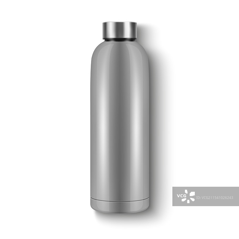 逼真的3D空白光滑可重复使用水瓶图片素材