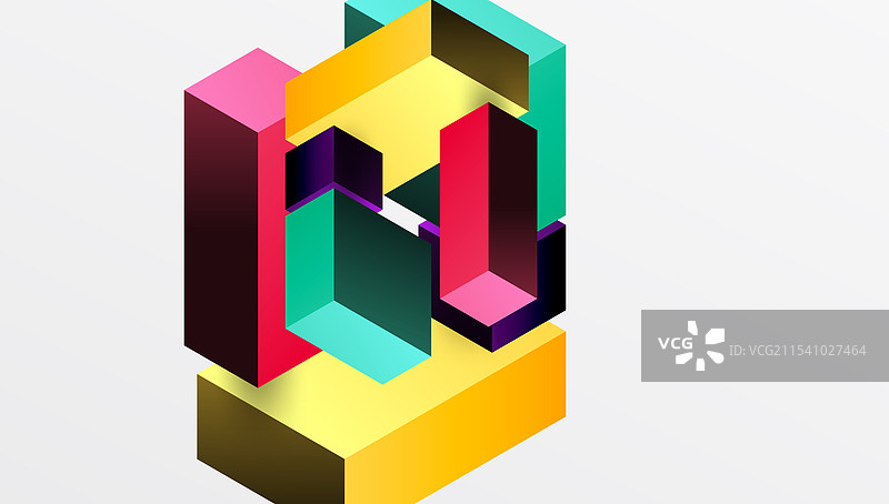 流畅的抽象设计，呈现等距三维效果图片素材