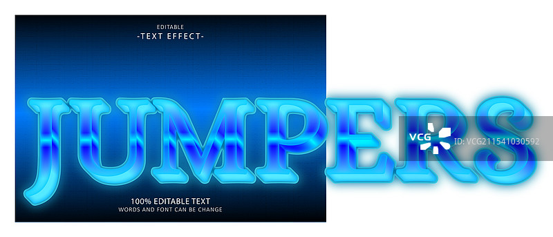 可编辑文本效果的跳跃字母，3D浮雕霓虹风格图片素材