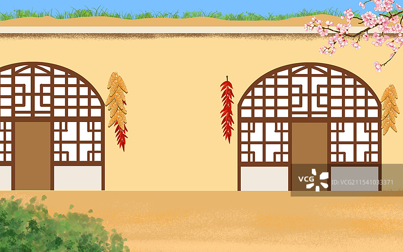 陕西窑洞民居图片素材