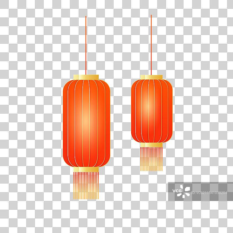 国风春节新年元旦元宵节灯笼花灯插画图片素材