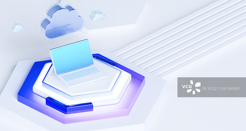 3D云平台科技插图配图图片素材