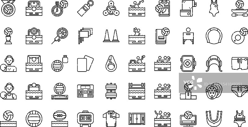 water polo championship icons high-quality图片素材