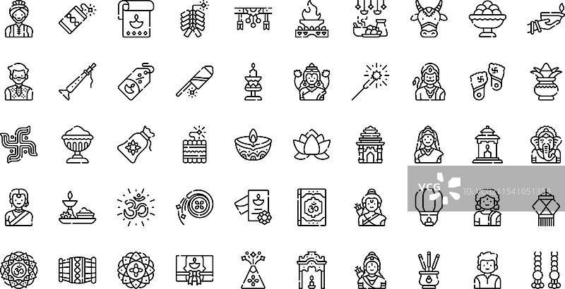 排灯节图标高质量图标合集图片素材