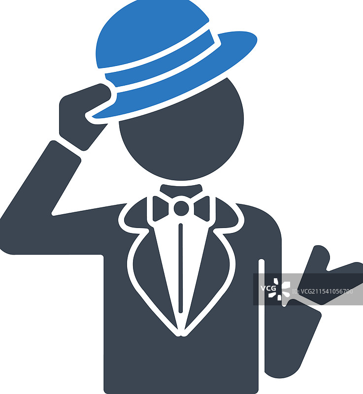 绅士致意的帽子图标图片素材