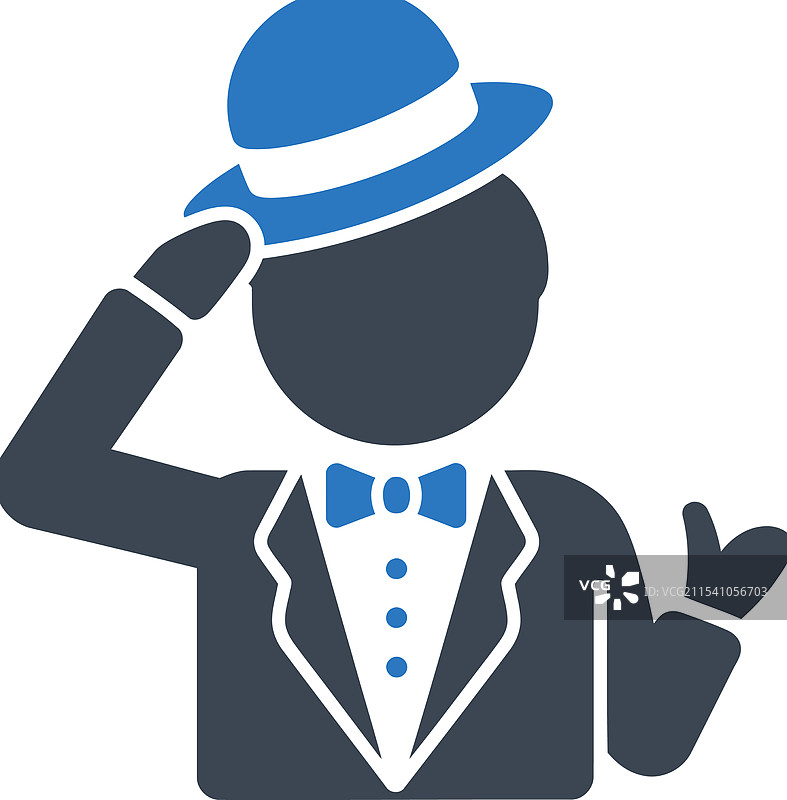 时尚男士致敬的帽子图标图片素材