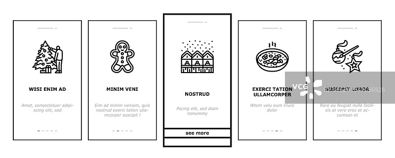 冬季花时间的入职图标集图片素材