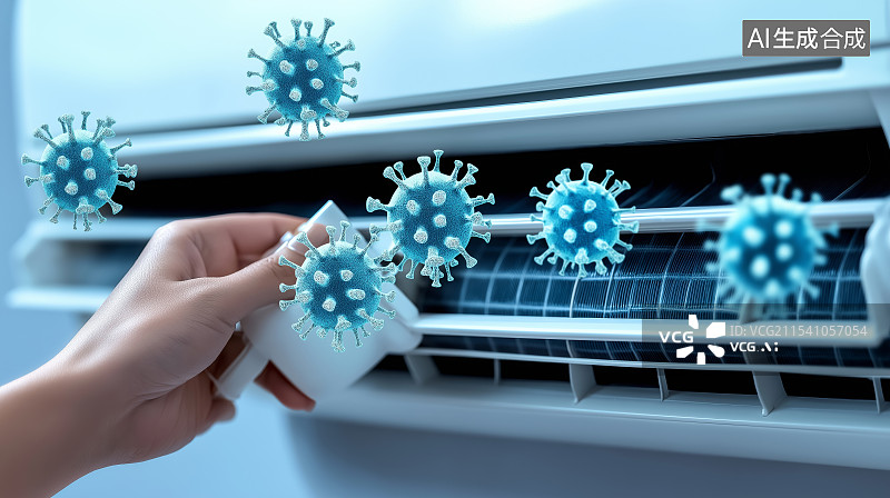 【AI数字艺术】空调出风口的病毒图片素材