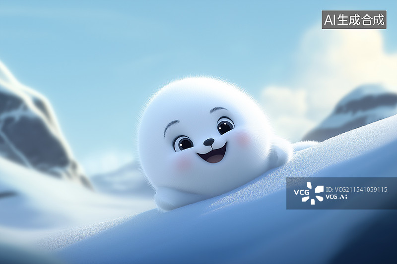 【AI数字艺术】可爱的小海豹图片素材