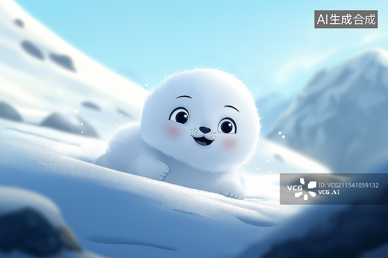 【AI数字艺术】可爱的小海豹图片素材