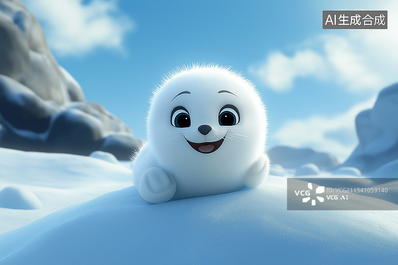 【AI数字艺术】可爱的小海豹图片素材