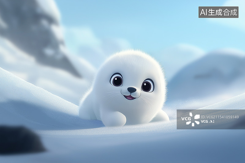 【AI数字艺术】可爱的小海豹图片素材