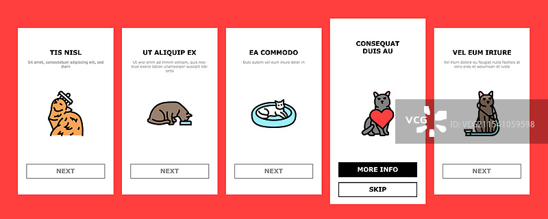 猫繁殖遗传学猫舍入门图标集图片素材