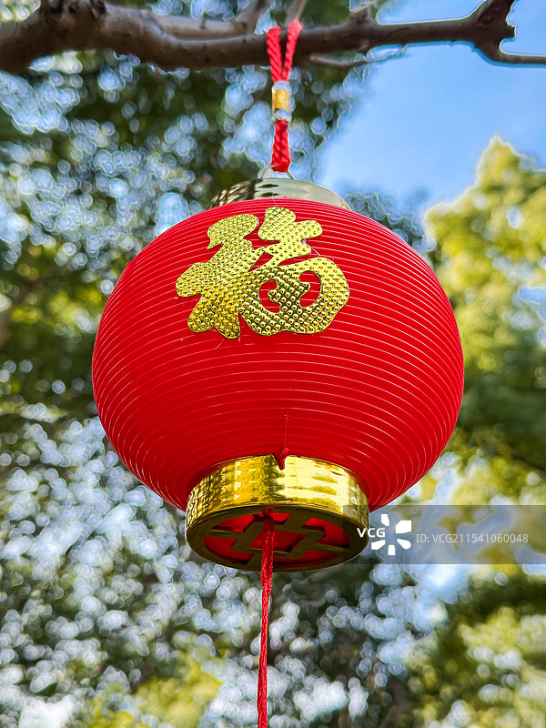 街头迎新年的大红灯笼图片素材