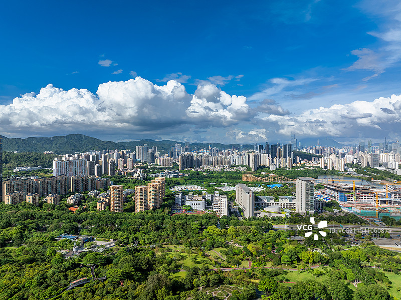 广东省深圳市福田区香蜜公园航拍图片素材