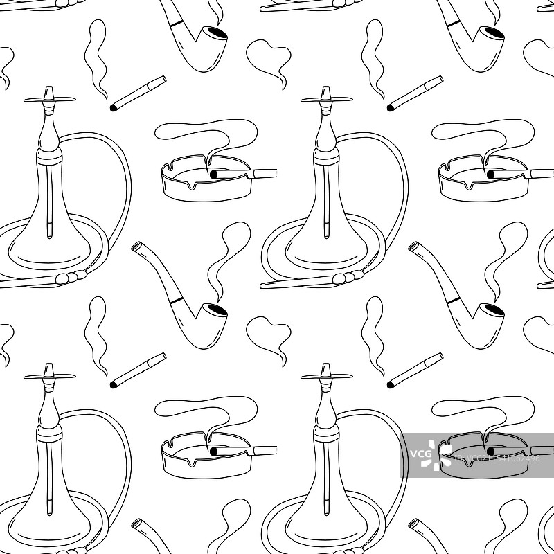 烟斗和水烟的图案图片素材