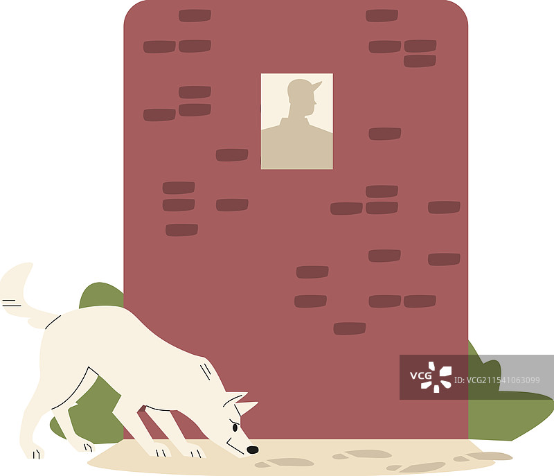 警犬正在寻找罪犯，嗅探踪迹。图片素材