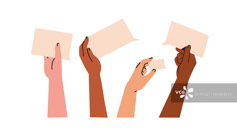 手握空白纸卡，表达无声的对话图片素材